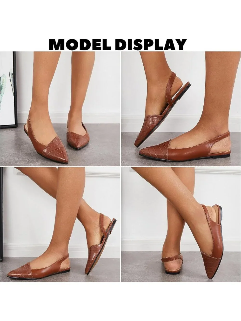 Women's Coffee1 Closed Pointed Toe Flat Slip on Cutout Animal Print Mule Sandals